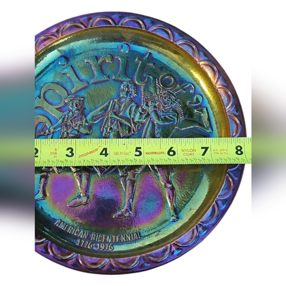 Vintage Spirit of '76 American Bicentennial 1776-1976 Iridescent 8" Glass Plate - Picture 5 of 5